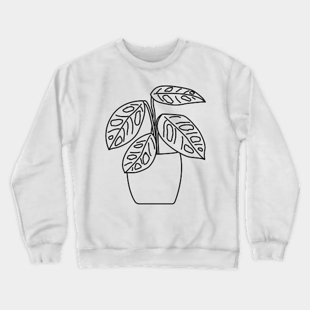Gatenplant Monstera Obliqua Monkey Leaf Lines Crewneck Sweatshirt by Reujken